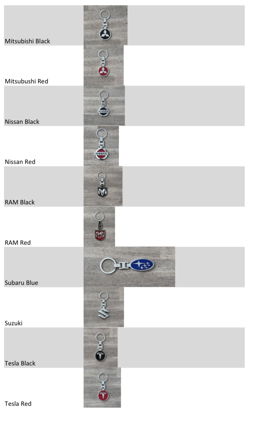 Metal Car Logo Keychains